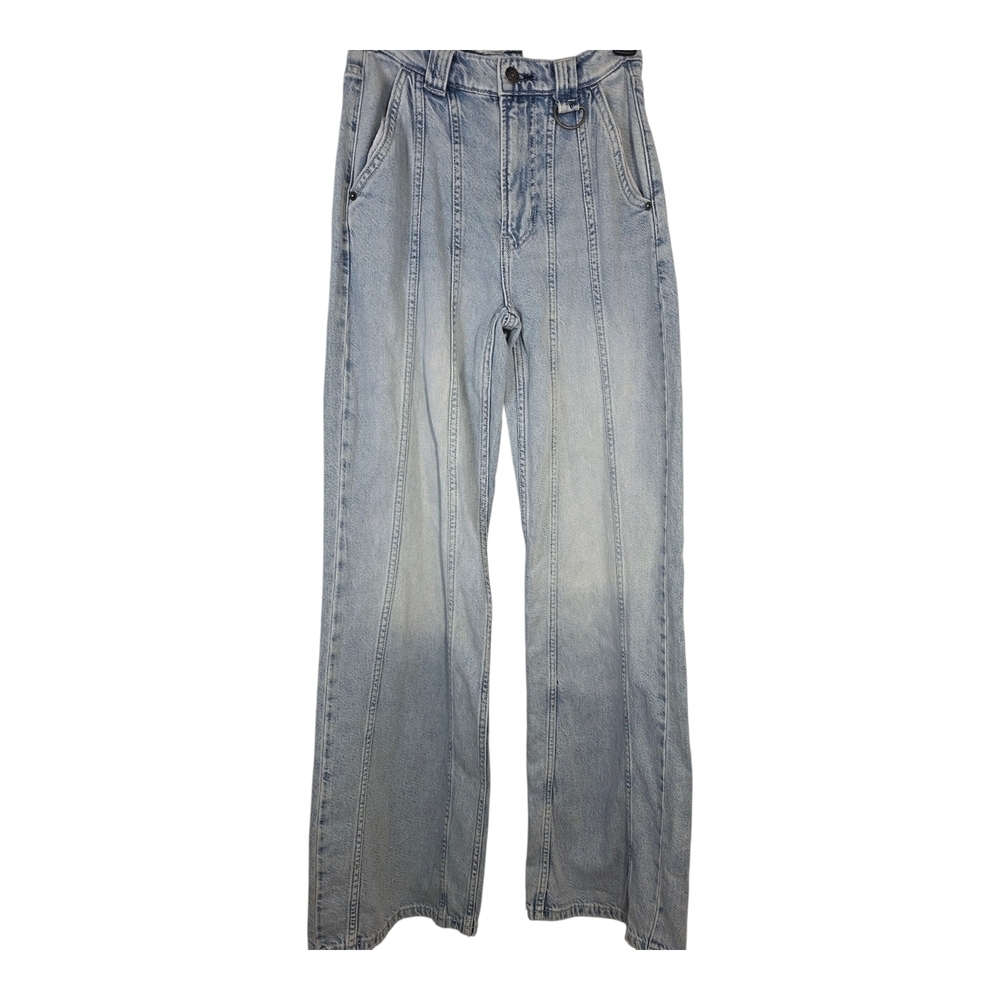 Arizona Seamed Wide-Leg Jeans Light Blue Size 0 NWT Retails $54